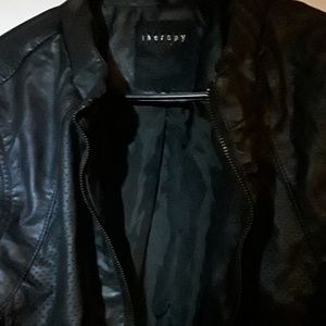 Women's black leather jacket size 2X by therapy